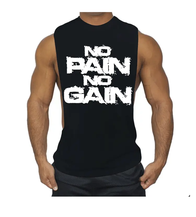 Men's Red No Pain No Gain Sleeveless Vest — feature 13
