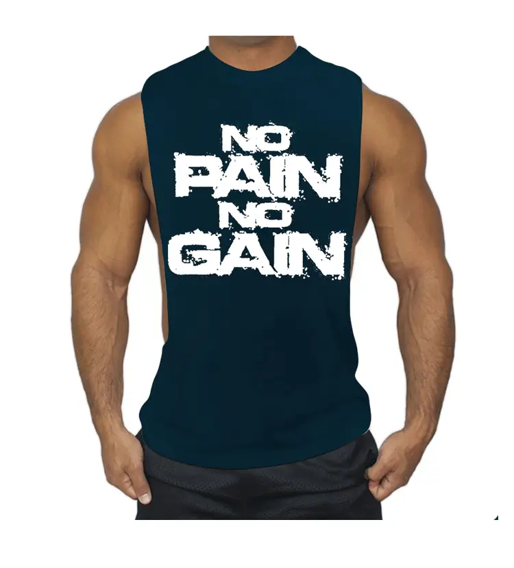 Men's Red No Pain No Gain Sleeveless Vest — feature 14