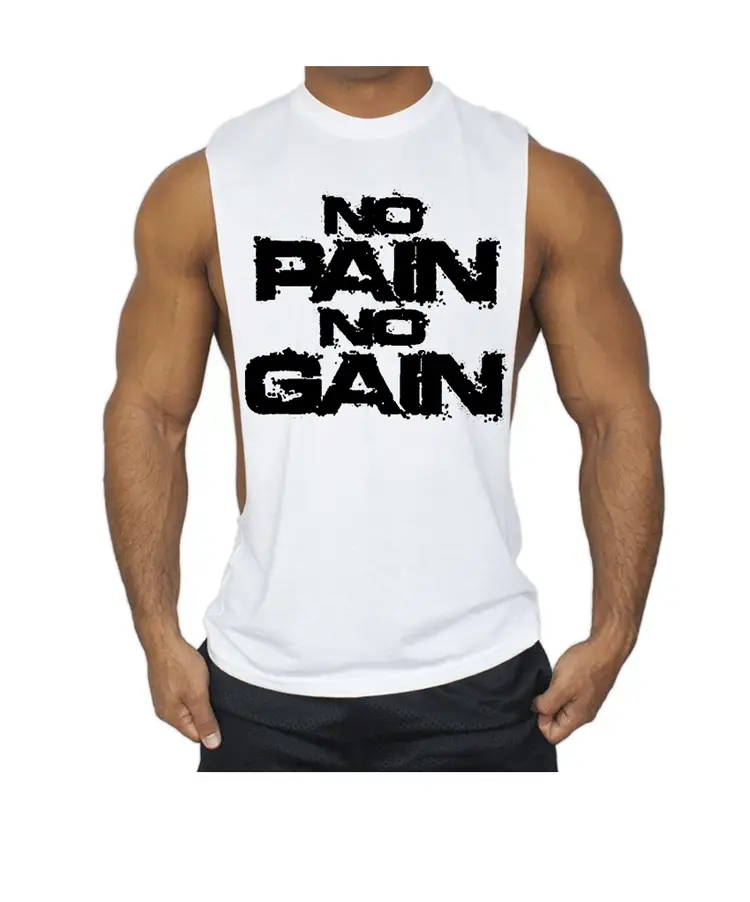 Men's Red No Pain No Gain Sleeveless Vest — feature 17