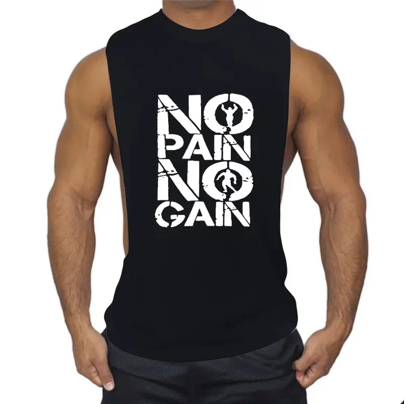 Men's Red No Pain No Gain Sleeveless Vest - Image 9