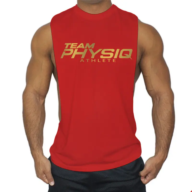 Team Physiq Sleeveless White Gym Vest for Men