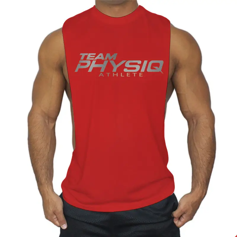 Team Physiq Sleeveless White Gym Vest for Men