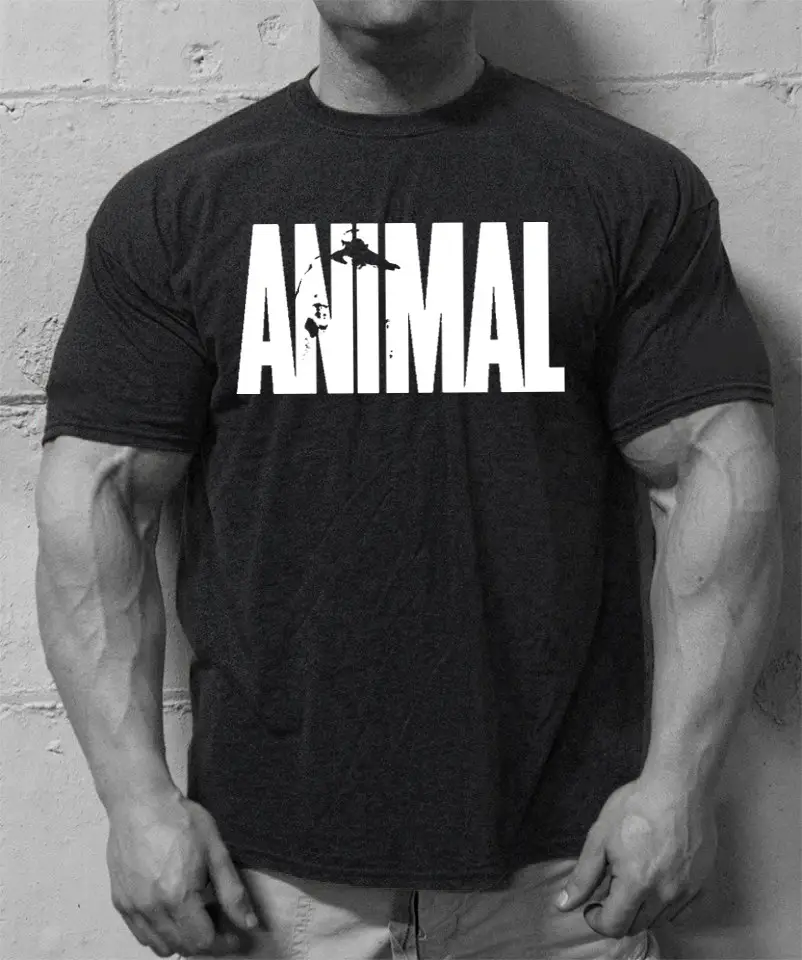 Men's Blue ANIMAL Graphic T-Shirt Fitness Casual - Image 2