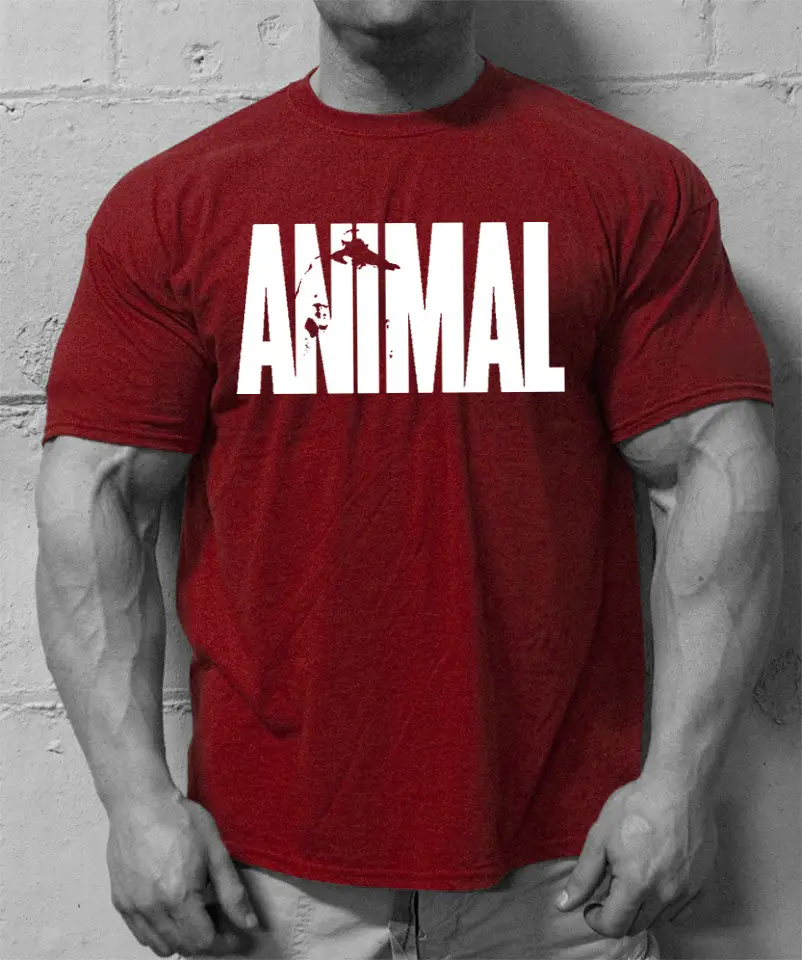 Men's Blue ANIMAL Graphic T-Shirt Fitness Casual - Image 7
