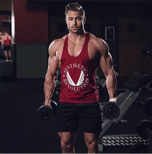 Men's Grey ASRV Bodybuilding Vest Shorts Set — feature 3