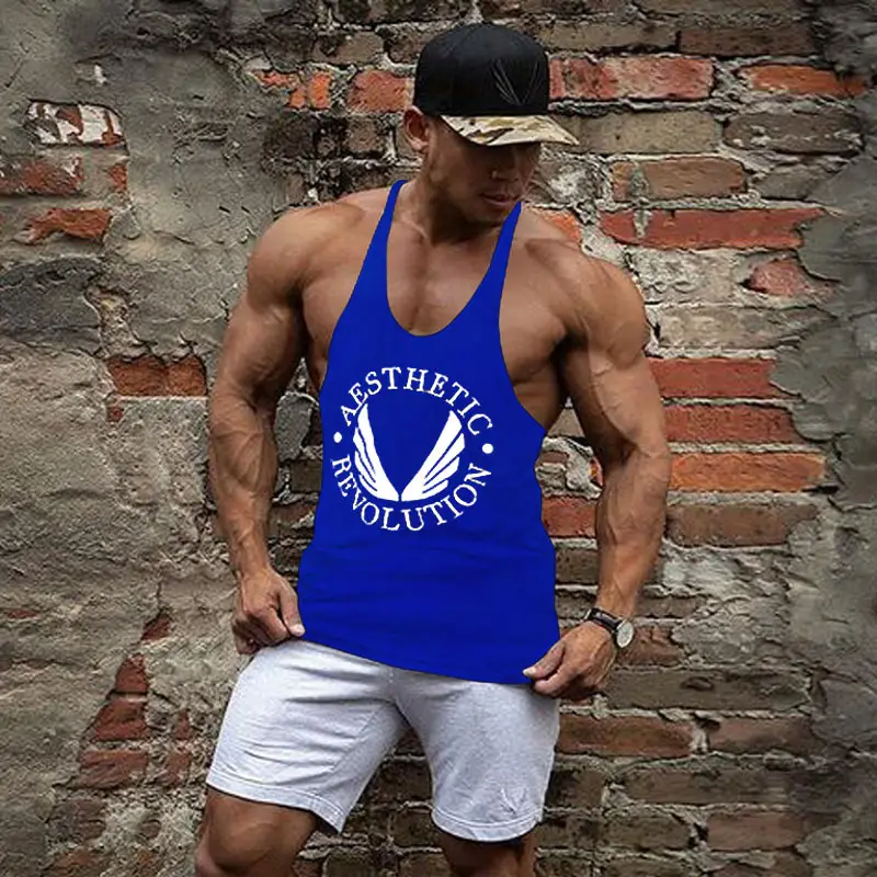 Men's Grey ASRV Bodybuilding Vest Shorts Set — feature 8