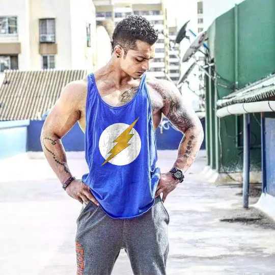 Men's Yellow Lightning Camisole Vest for Workout