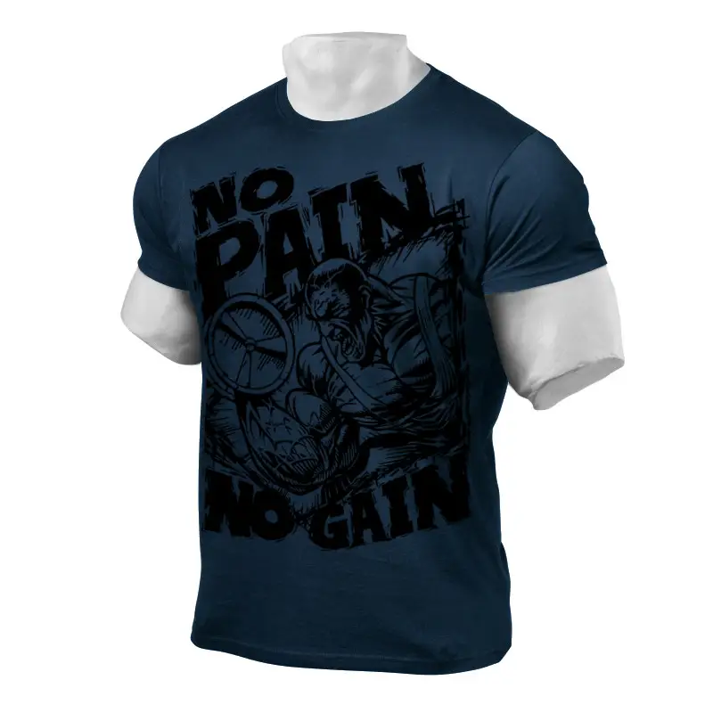 Men's Blue No Pain No Gain Fitness T-Shirt 2020 - Image 14