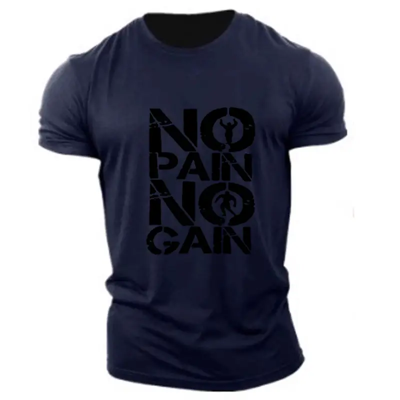 Men's Blue No Pain No Gain Fitness T-Shirt 2020 - Image 26