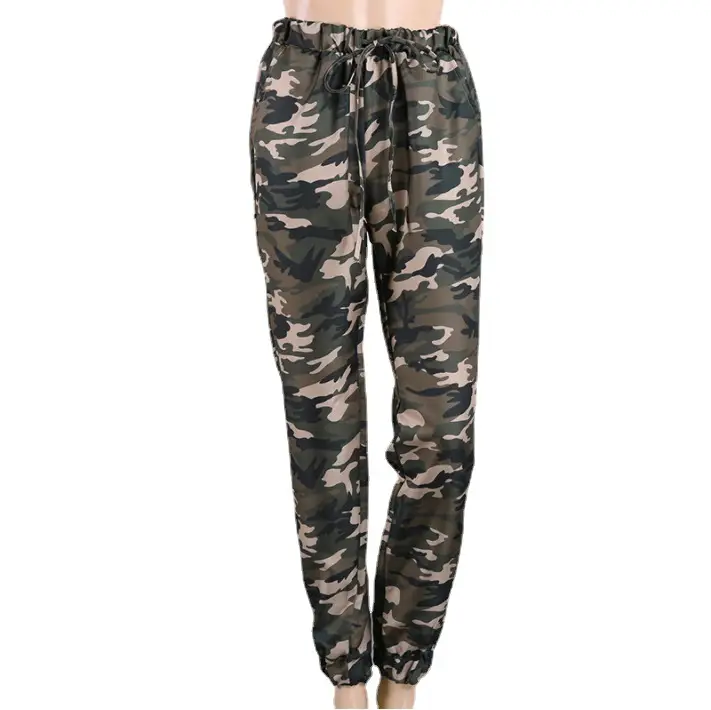 Camouflage Printed Pencil Pants for Women - Image 5