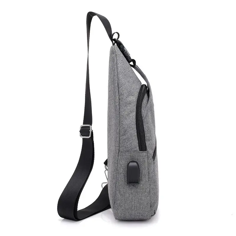 Black Men's USB Oxford Shoulder Bag - Image 5