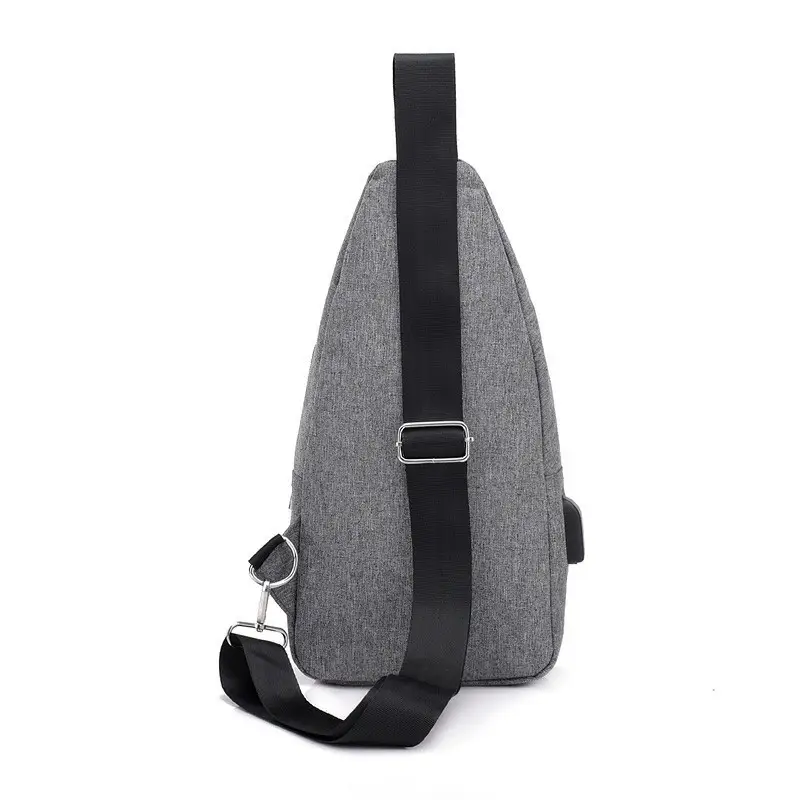 Black Men's USB Oxford Shoulder Bag - Image 6