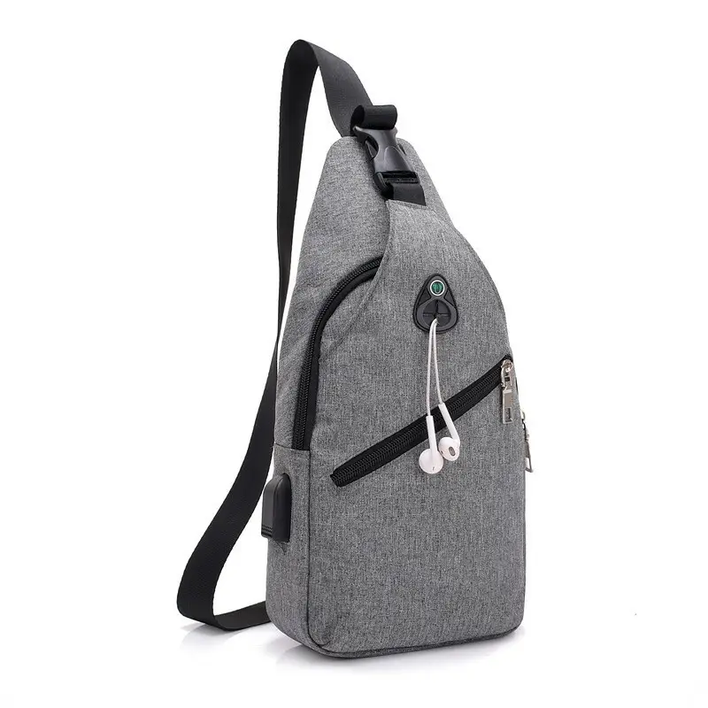 Black Men's USB Oxford Shoulder Bag - Image 8
