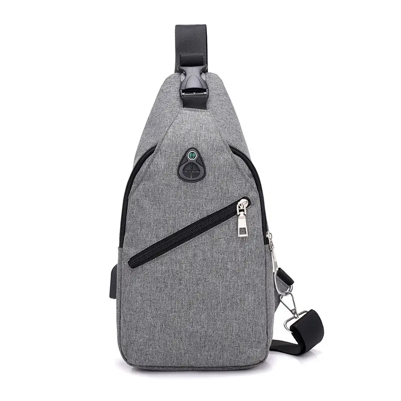 Black Men's USB Oxford Shoulder Bag - Image 3