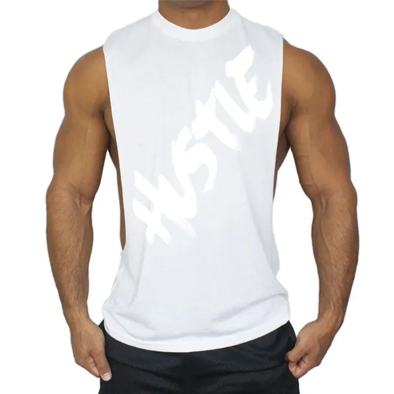 Men's Black Sleeveless Hustle Fitness Vest - Image 2