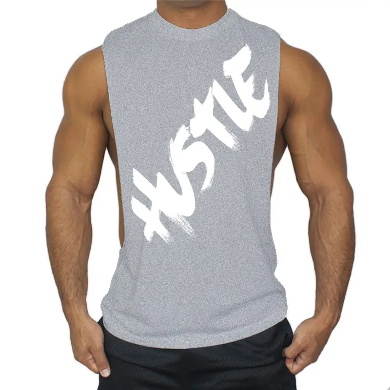 Men's Black Sleeveless Hustle Fitness Vest - Image 3