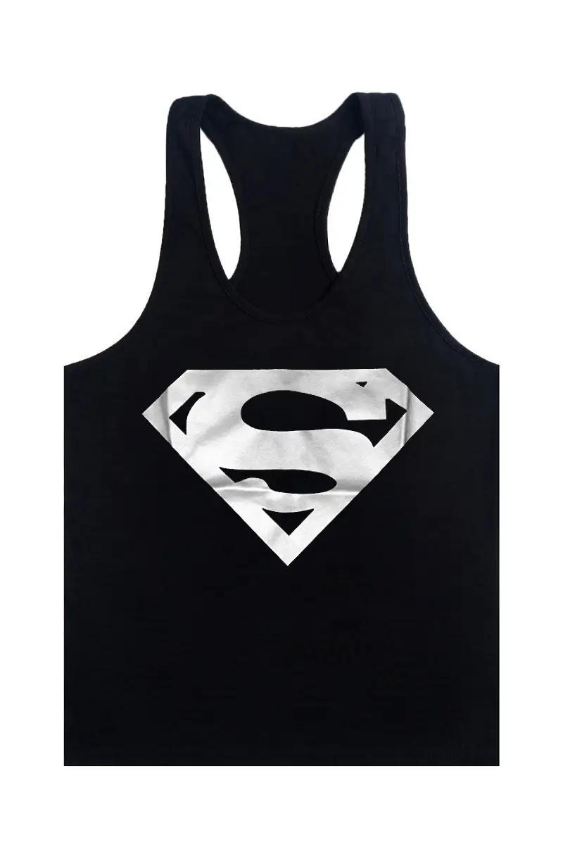 Men's Blue Superman V-Neck Vest with Logo