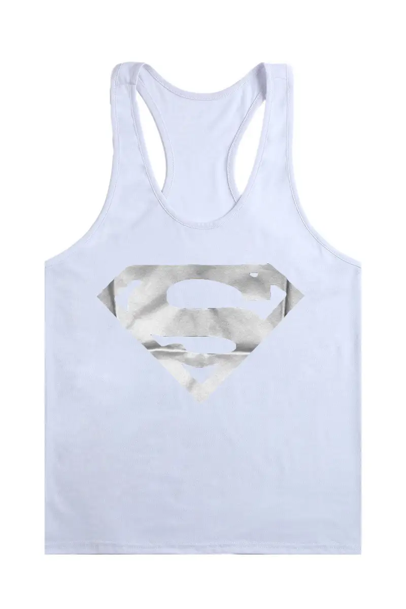 Men's Blue Superman V-Neck Vest with Logo