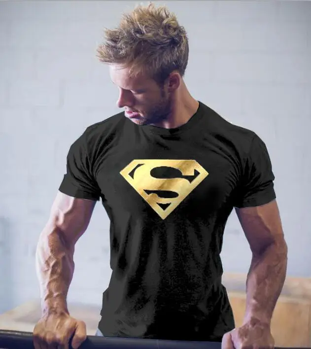Superman Cross Body Fitness T-Shirt Dark Blue Short Sleeve - Image 7