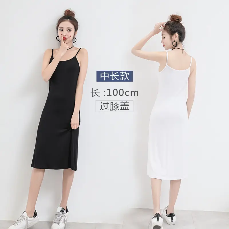 Women Extra Long Inner Skirt Modal Grey Large - Image 15