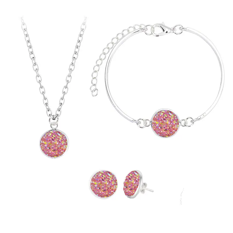 Crystal Cluster Gypsophila Jewelry Set for Women