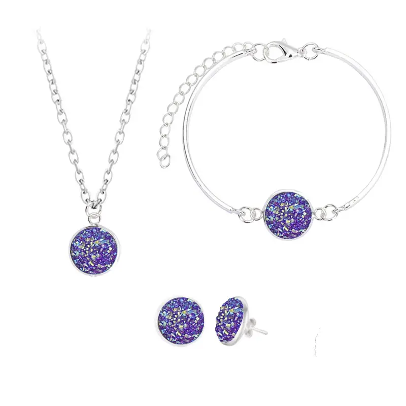Crystal Cluster Gypsophila Jewelry Set for Women