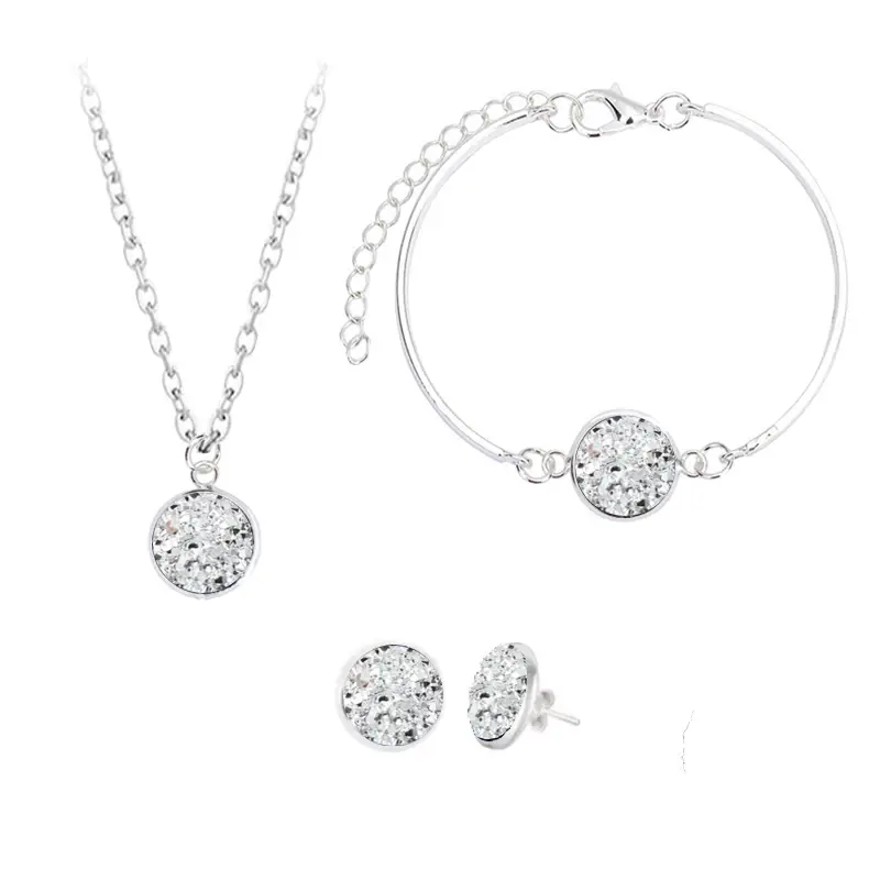 Crystal Cluster Gypsophila Jewelry Set for Women