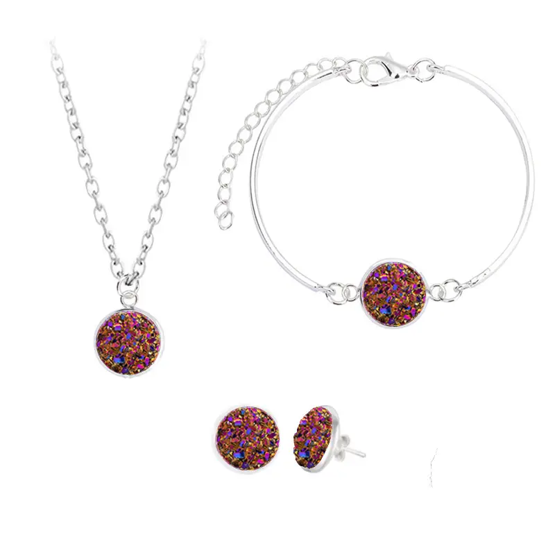 Crystal Cluster Gypsophila Jewelry Set for Women