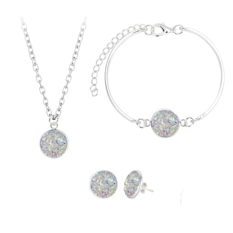 Crystal Cluster Gypsophila Jewelry Set for Women