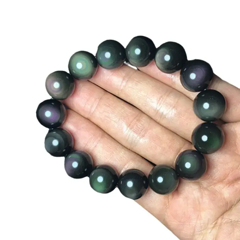 Double-Colored Obsidian Bracelet with Perfectly Round Eyes - Image 5