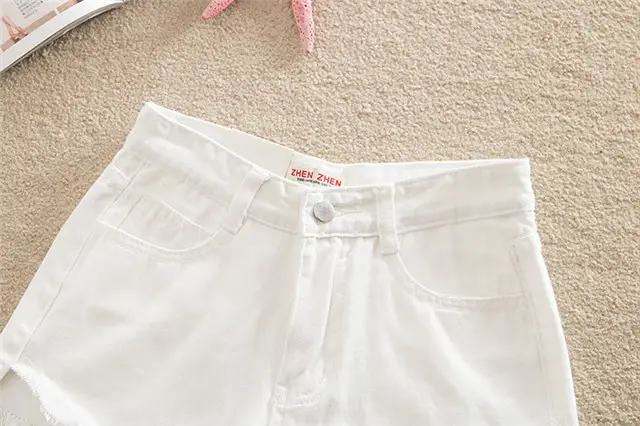 Black High-Waisted Denim Shorts with Fringes for Women — feature 16