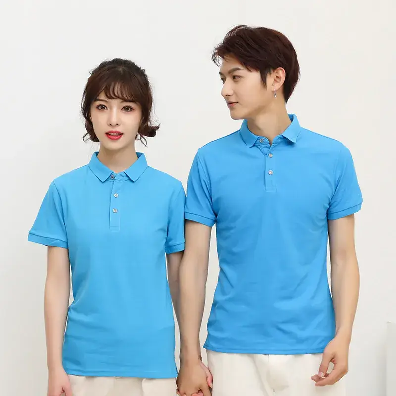 Lapel T-Shirt Red 100% Cotton Men Women