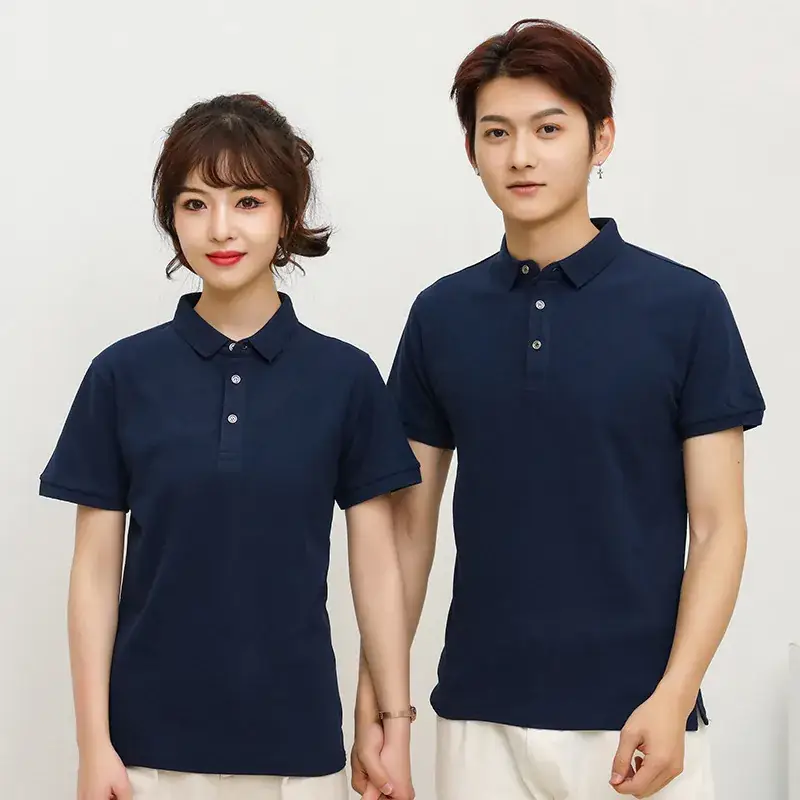 Lapel T-Shirt Red 100% Cotton Men Women