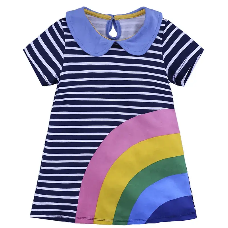 Girls Striped T-Shirt with Heart Embroidery Pink - Image 12