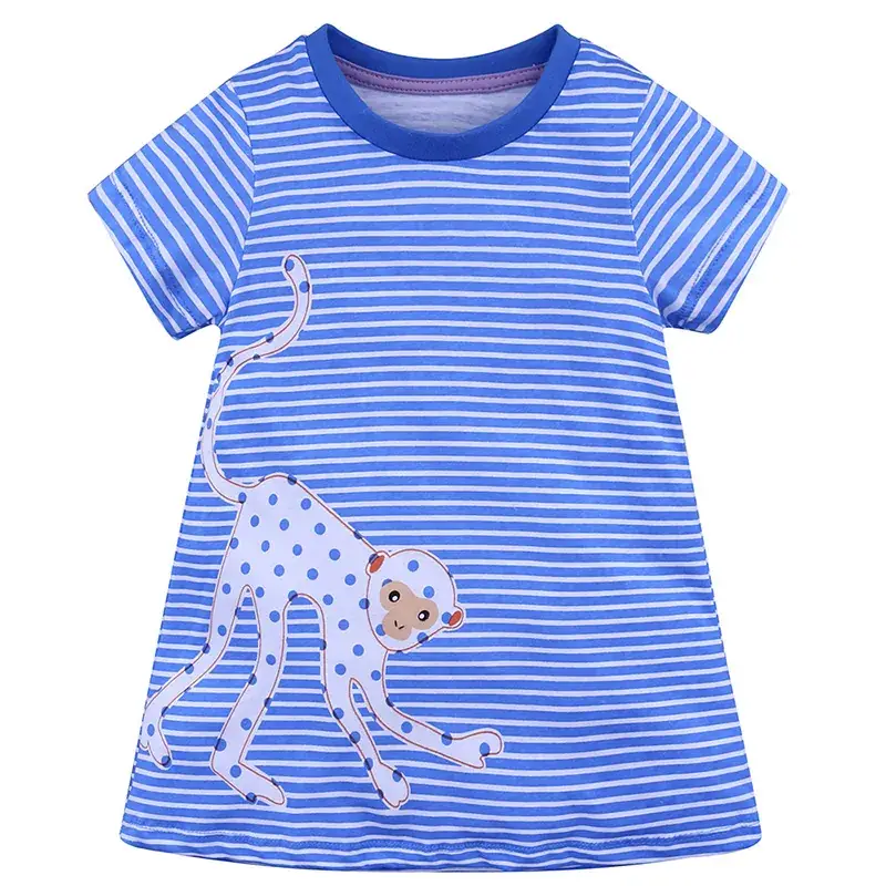 Girls Striped T-Shirt with Heart Embroidery Pink - Image 4