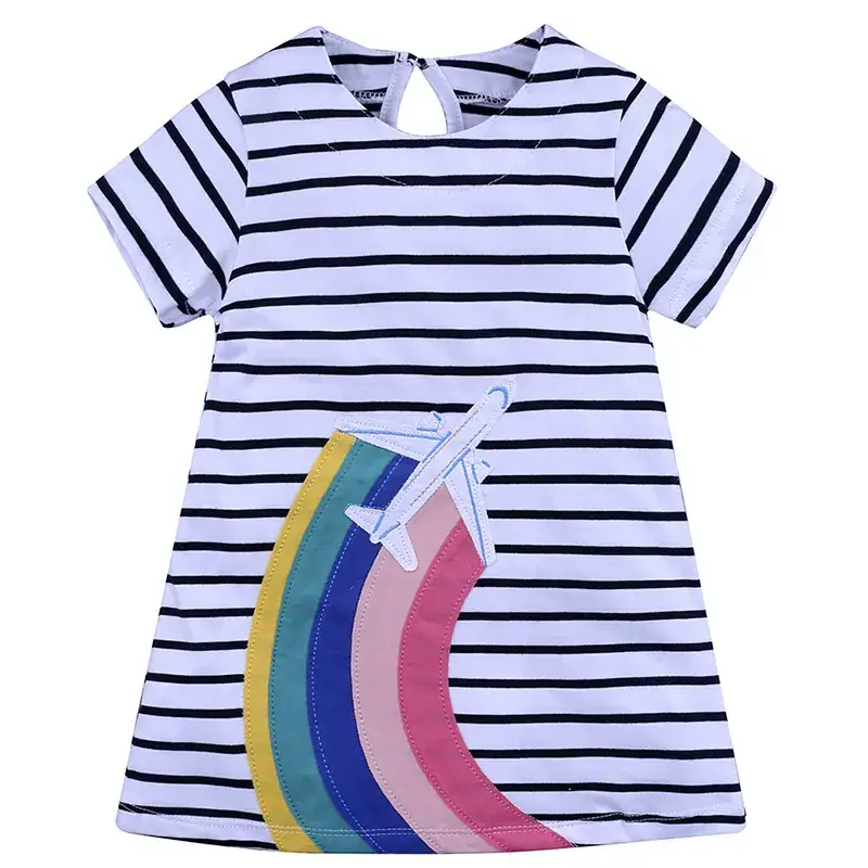 Girls Striped T-Shirt with Heart Embroidery Pink - Image 13