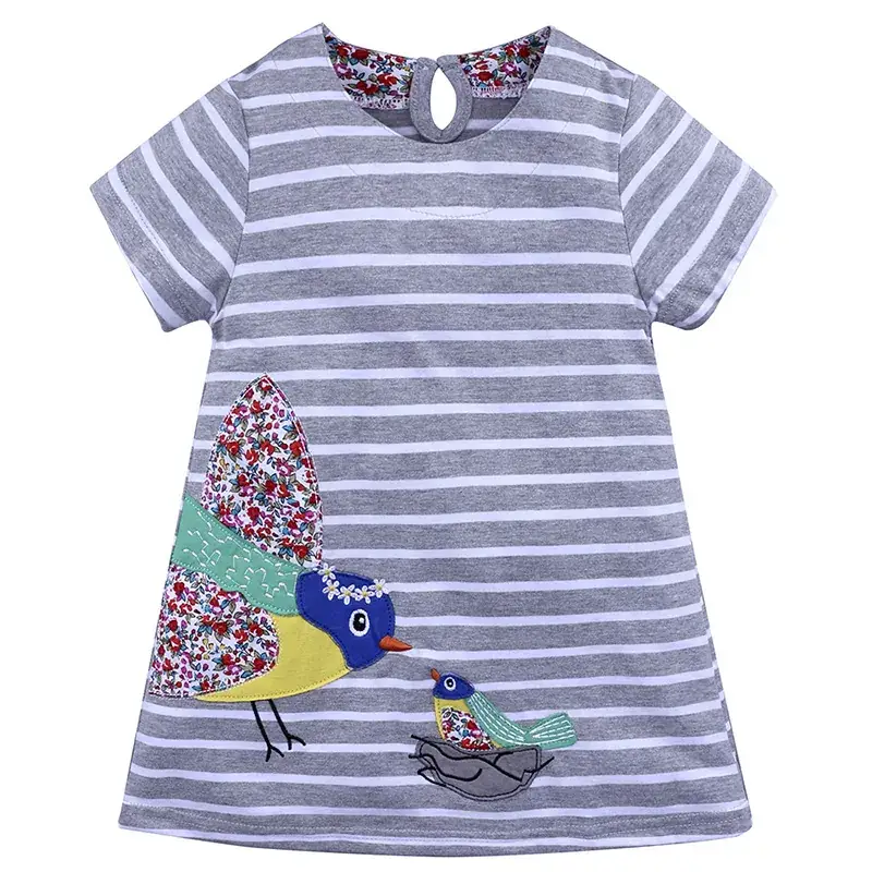 Girls Striped T-Shirt with Heart Embroidery Pink - Image 2