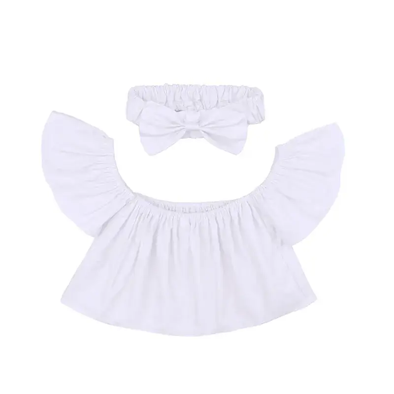2025 Summer Baby Headbands & Tops Set Red Pink Yellow - Image 4