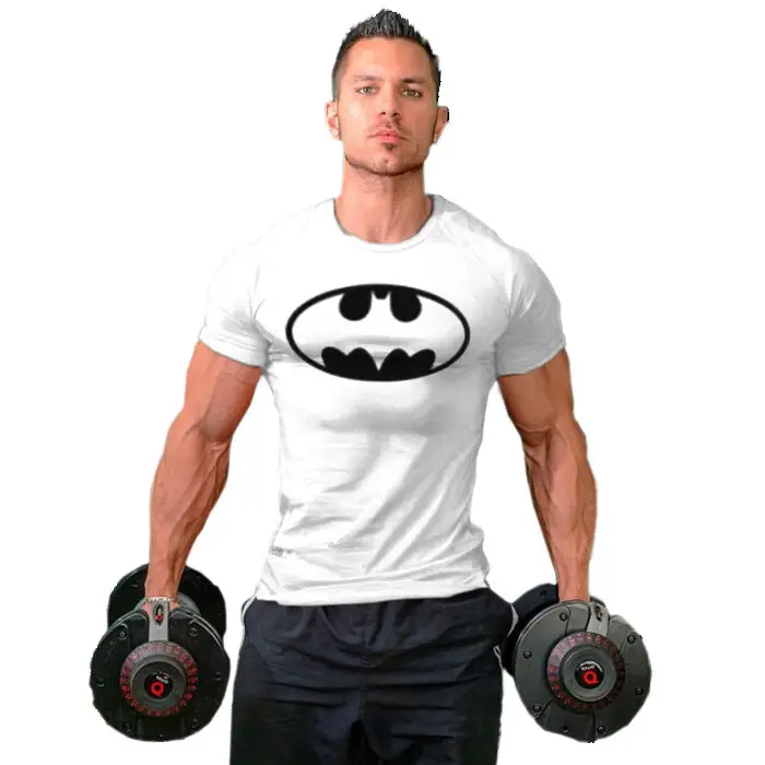 Men Batman Crossfit T-Shirt Red Black Gym Wear - Image 31