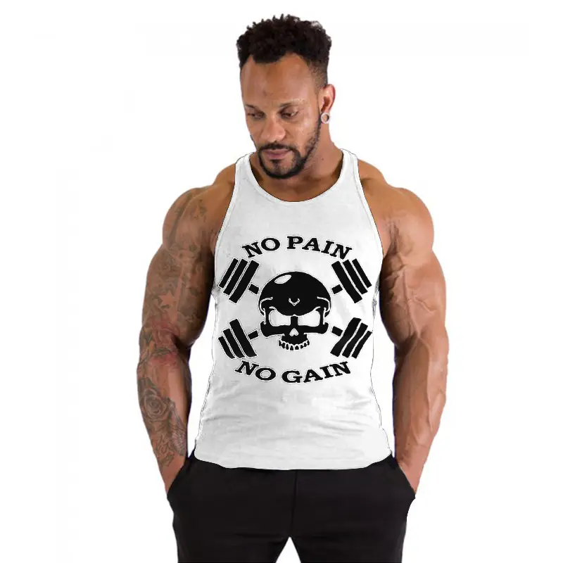 Men No Pain No Gain Yellow Cross Body Vest - Image 2
