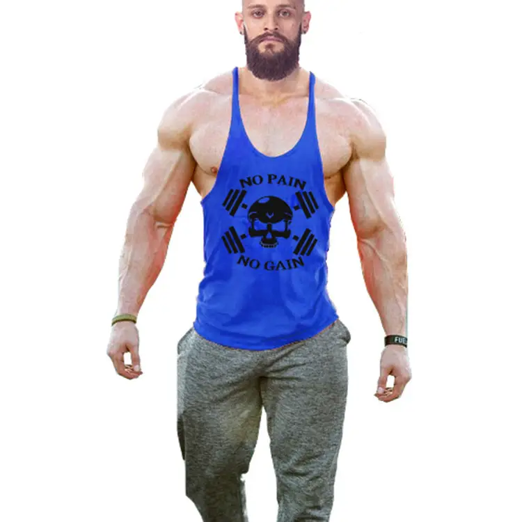 Men No Pain No Gain Yellow Cross Body Vest - Image 3