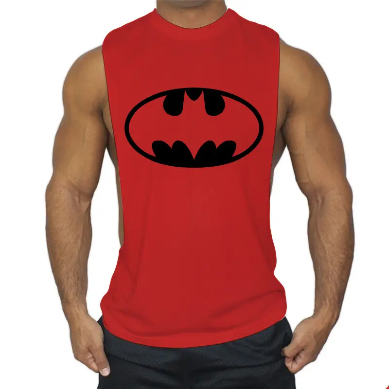 Men's Red Batman Sleeveless Fitness Vest - Image 8