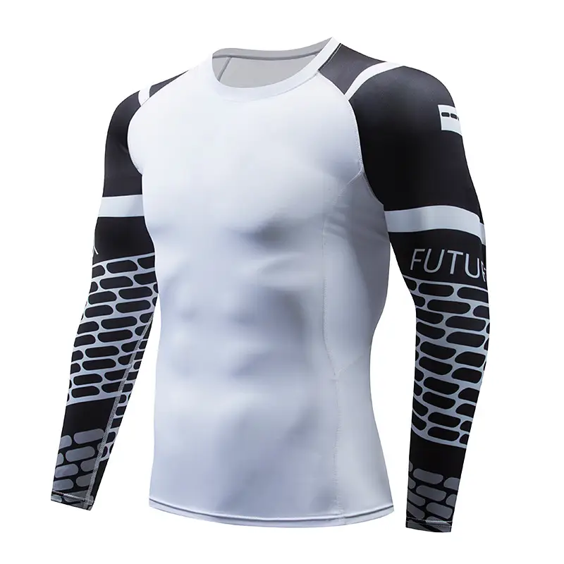 Men's Quick-Drying Fitness Arm T-Shirt White Yellow Black - Image 10