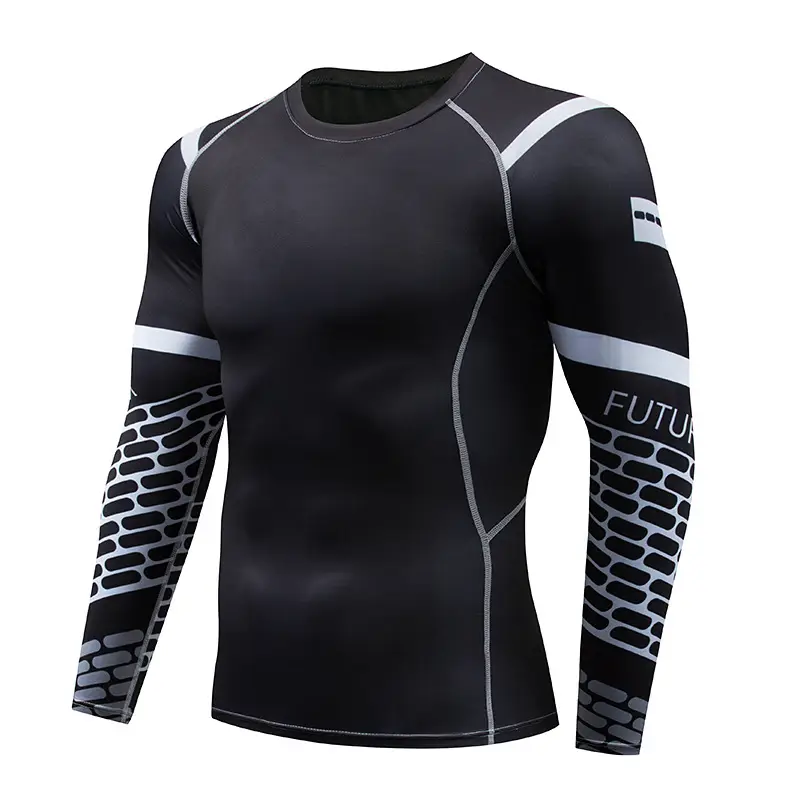 Men's Quick-Drying Fitness Arm T-Shirt White Yellow Black - Image 11