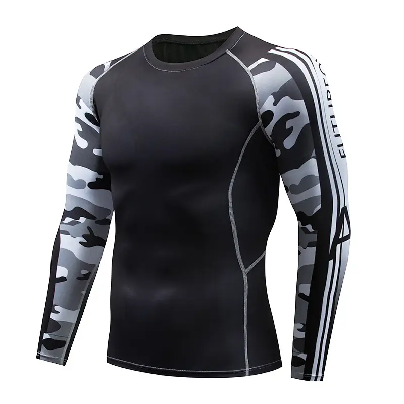 Men's Quick-Drying Fitness Arm T-Shirt White Yellow Black - Image 13
