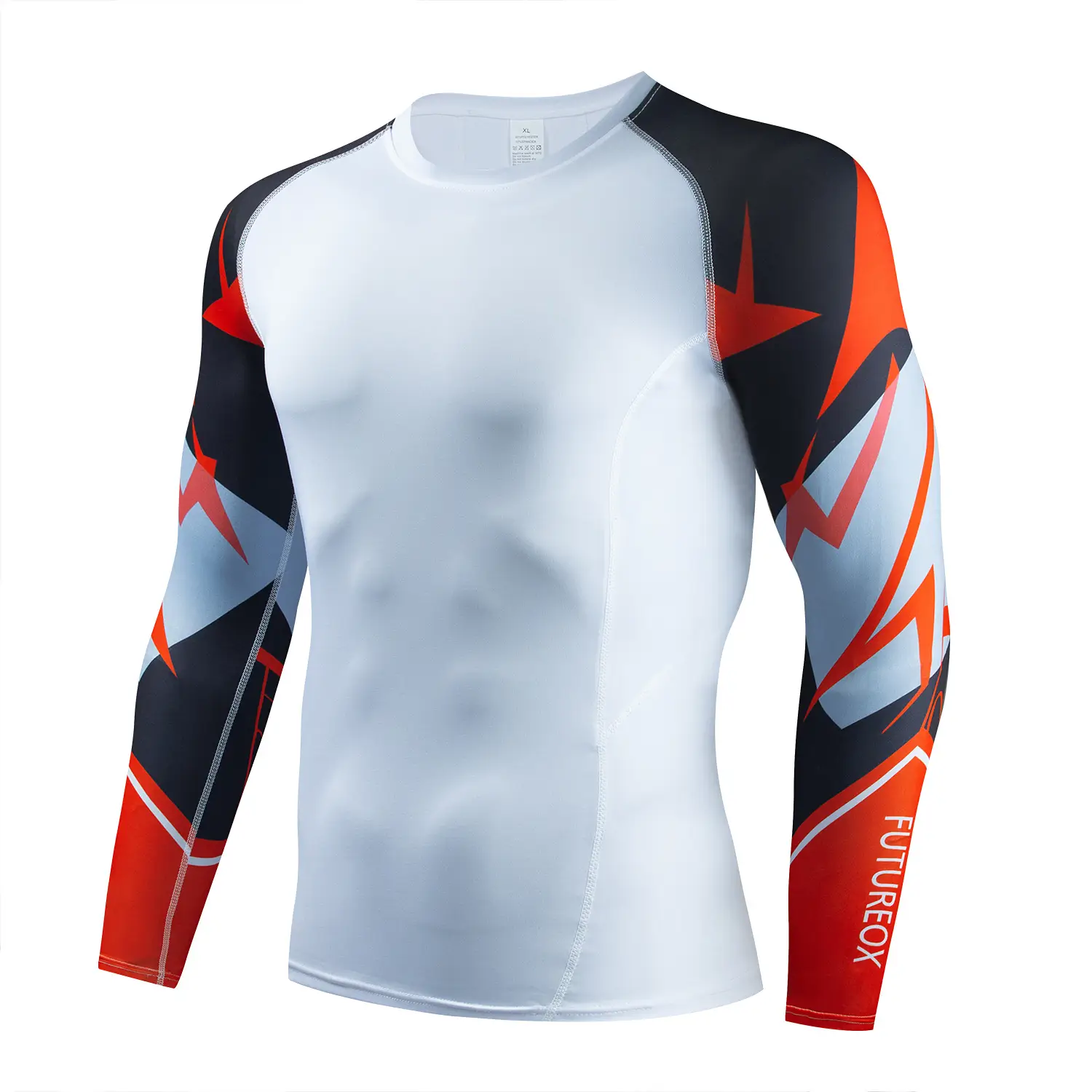 Men's Quick-Drying Fitness Arm T-Shirt White Yellow Black - Image 20