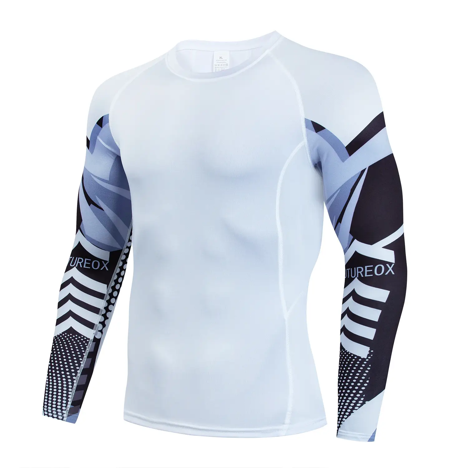 Men's Quick-Drying Fitness Arm T-Shirt White Yellow Black - Image 24