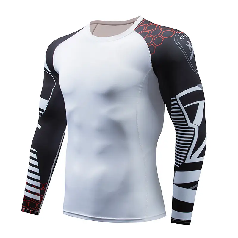 Men's Quick-Drying Fitness Arm T-Shirt White Yellow Black - Image 4