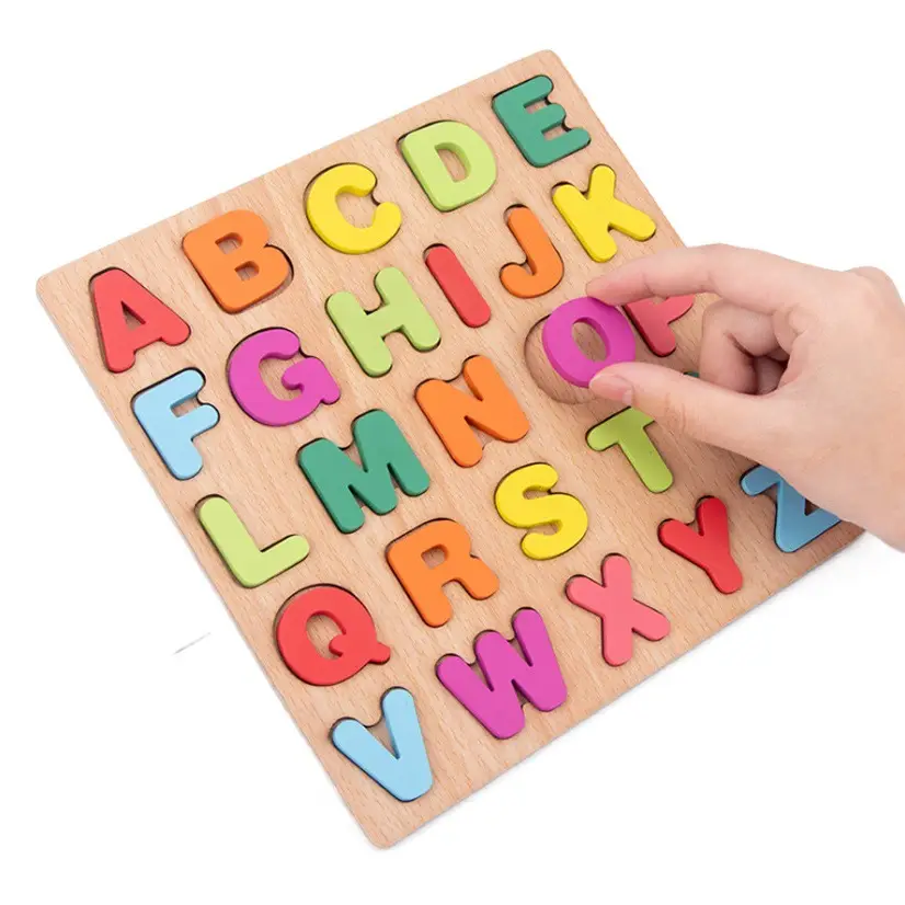 3D Wooden Jigsaw Puzzle Number & Letter for Kids