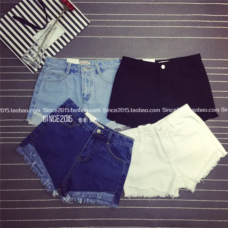 Korean Style High Waist Denim Shorts Women Summer Large — feature 11